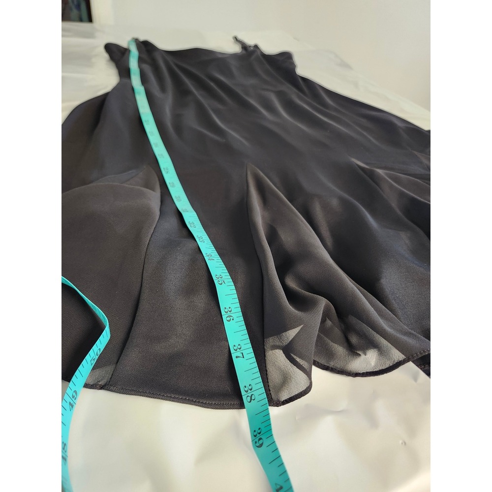 Vintage Alex Evenings Black Beaded Strap Cocktail Dress Petite 14P Midi Formal - Picture 12 of 12